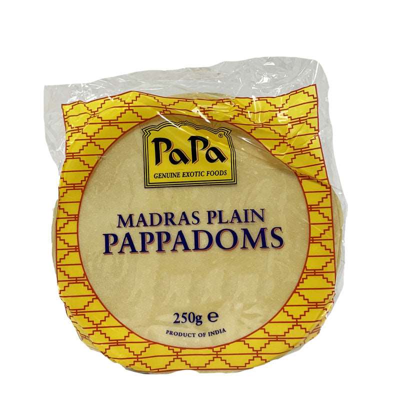 Buy Papa Madaras Plain Pappadoms 250g online UK