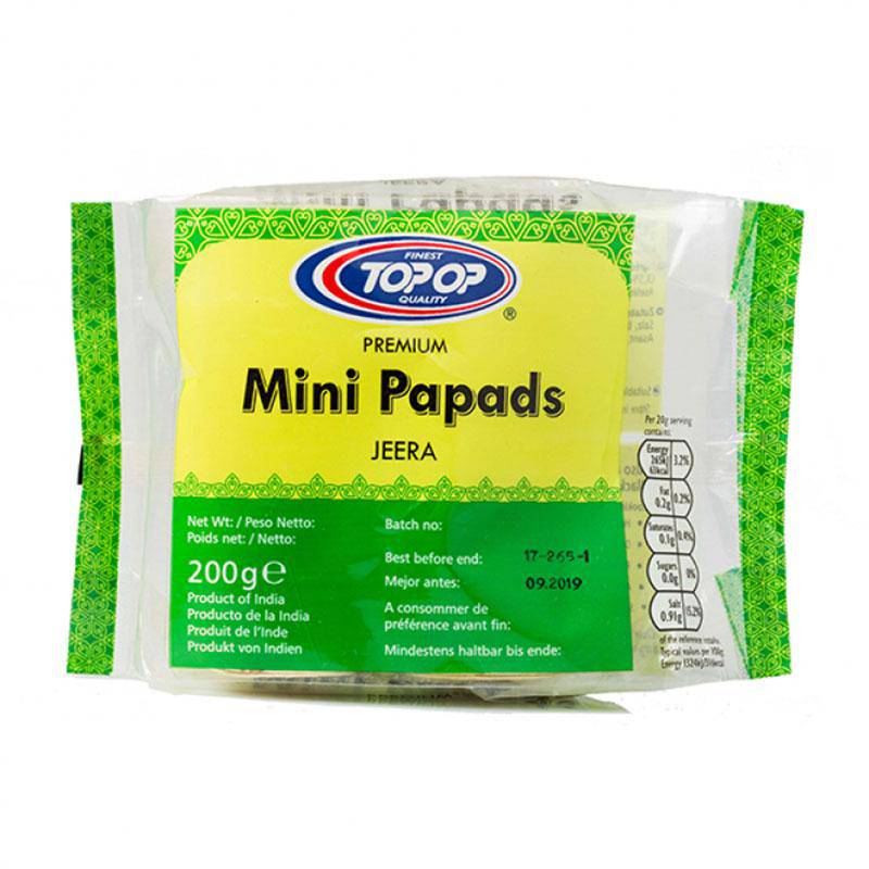 Buy Top-op Mini Jeera Papad 200g online UK