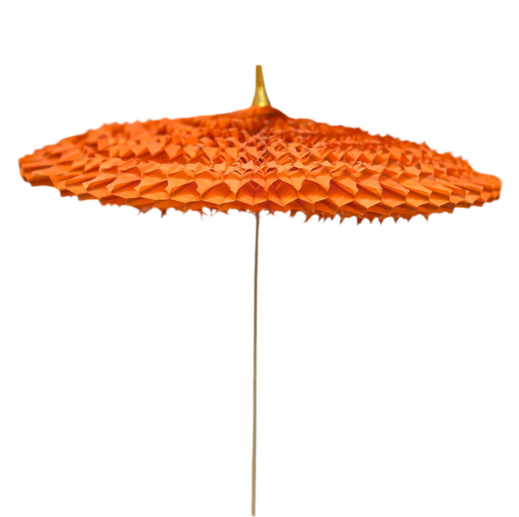 Orange color umbrella for Ganesh idol