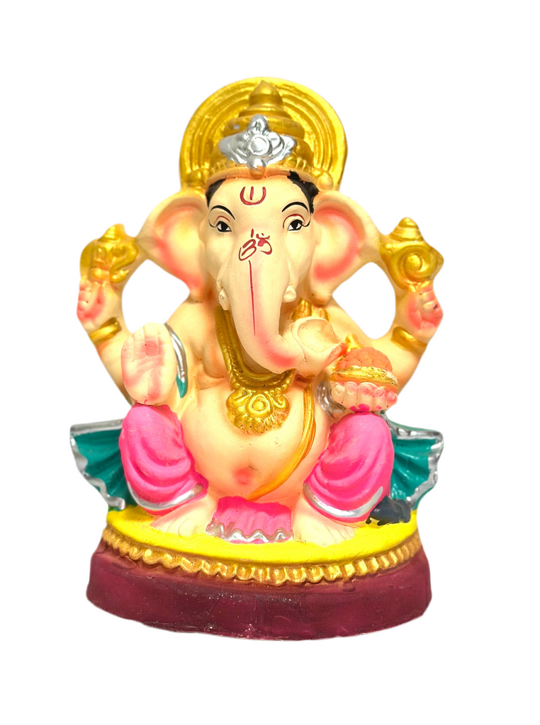 Coloured clays Ganesh idol for pooja 