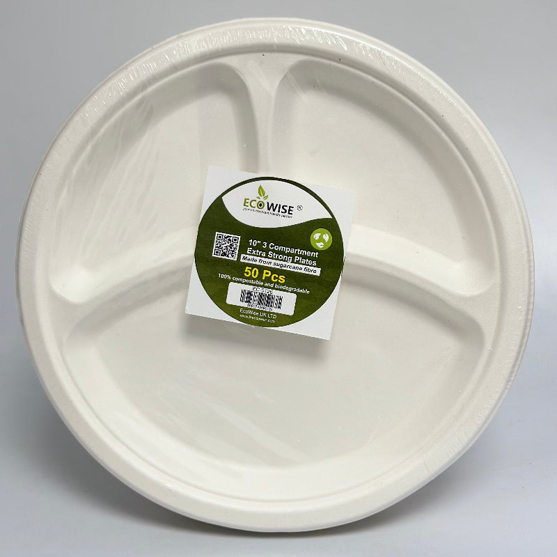 3 compartment plates pack of 50