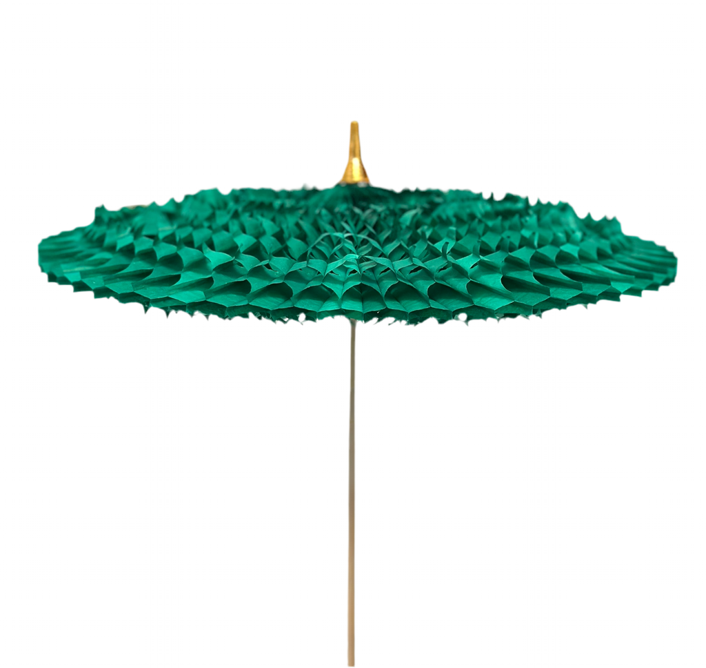 Green color umbrella for Ganesh idol