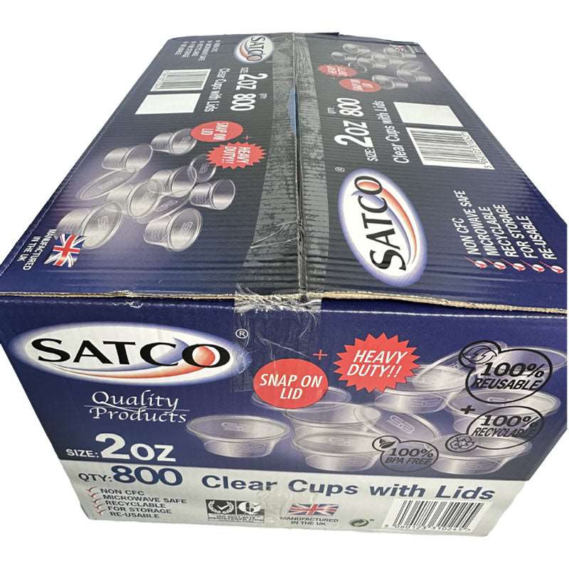 Buy Satco Clear Cups with Lids 2oz (Pack of 800) online UK