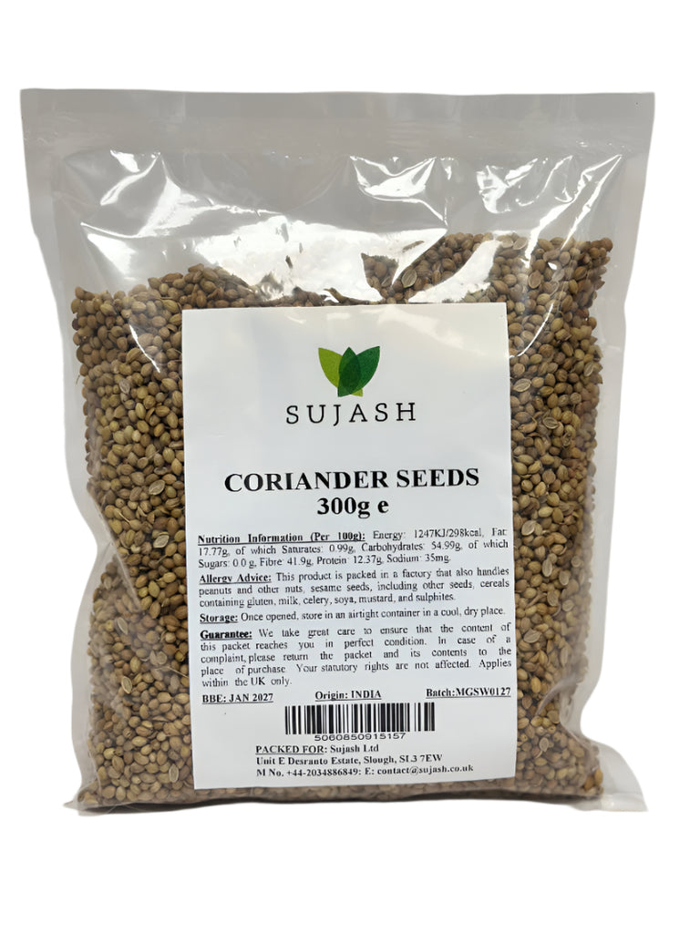 Sujash whole coriander seeds 300g