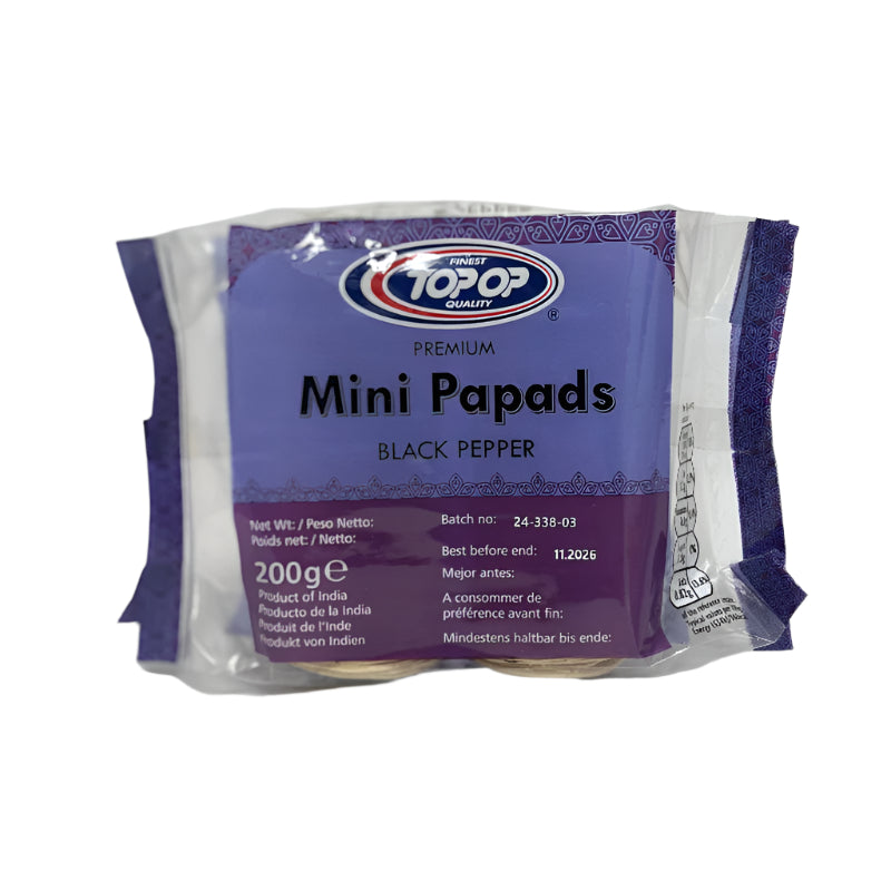 Mini Black Pepper Papadoms 200g