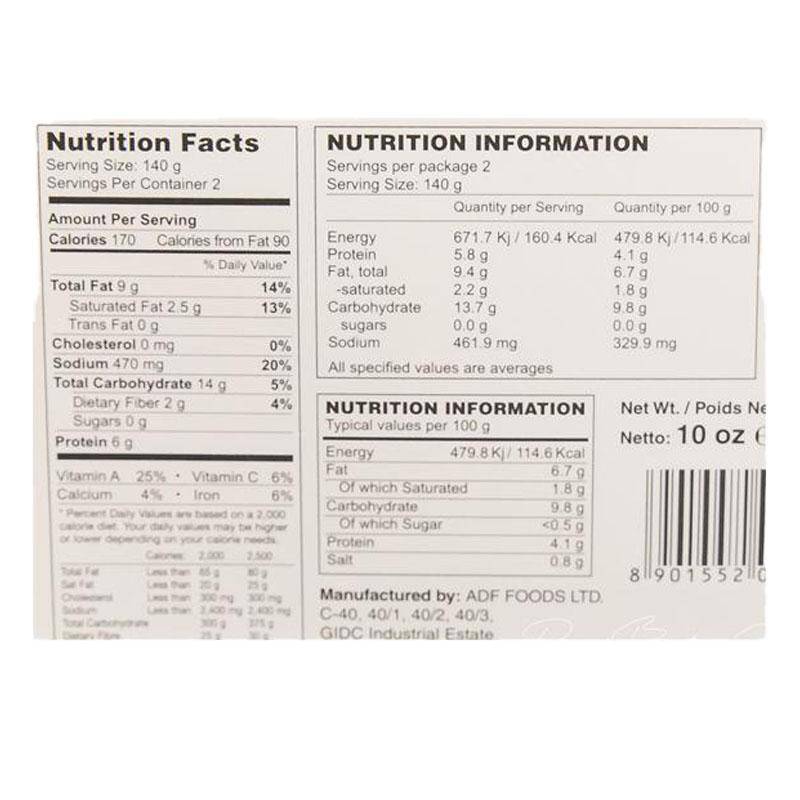 Buy Ashoka Dal Makhani Nutrition Information online UK